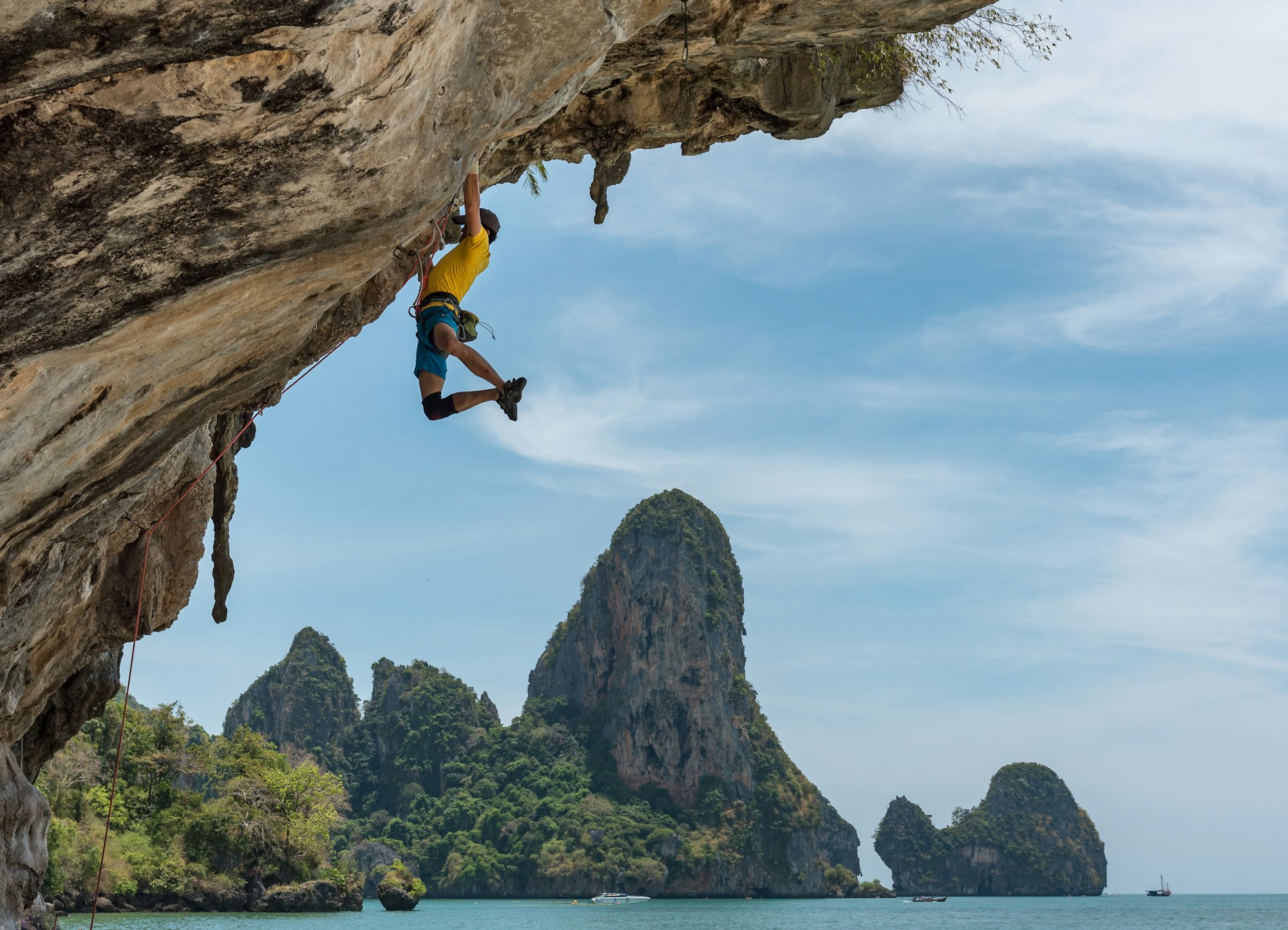 Outdoor instructor rock climbing in Australia